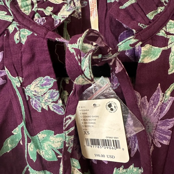 Free People ruffled cotton blouse xs - Picture 4 of 4